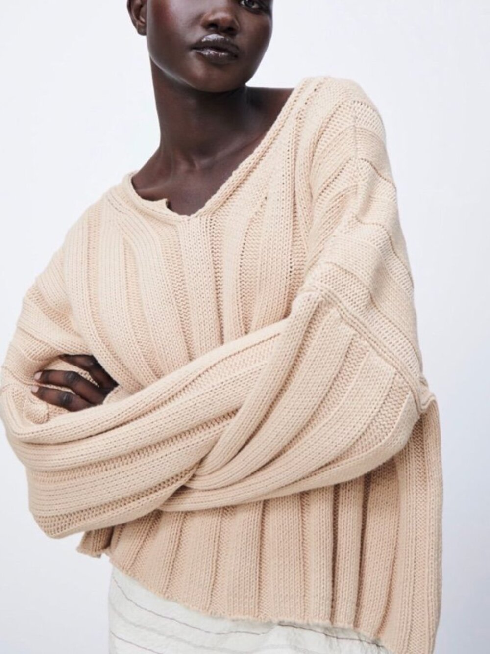Zara | Ribbed Knit Cropped Sweater